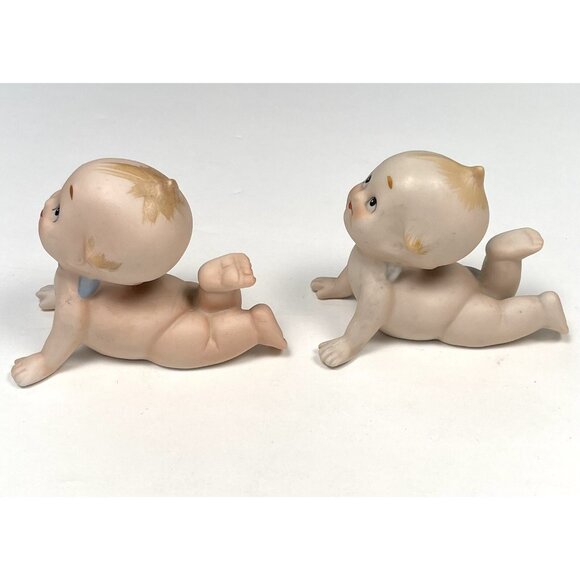VTG Lot 4 Porcelain Bisque 3.5" KEWPIE Doll FIGURINES Sitting Crawling KW913 EUC - Picture 5 of 11